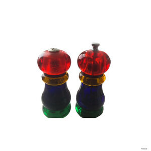 Olde Thompson SUNSET Fiesta LUCITE Salt Shaker & Pepper Mill Vintage